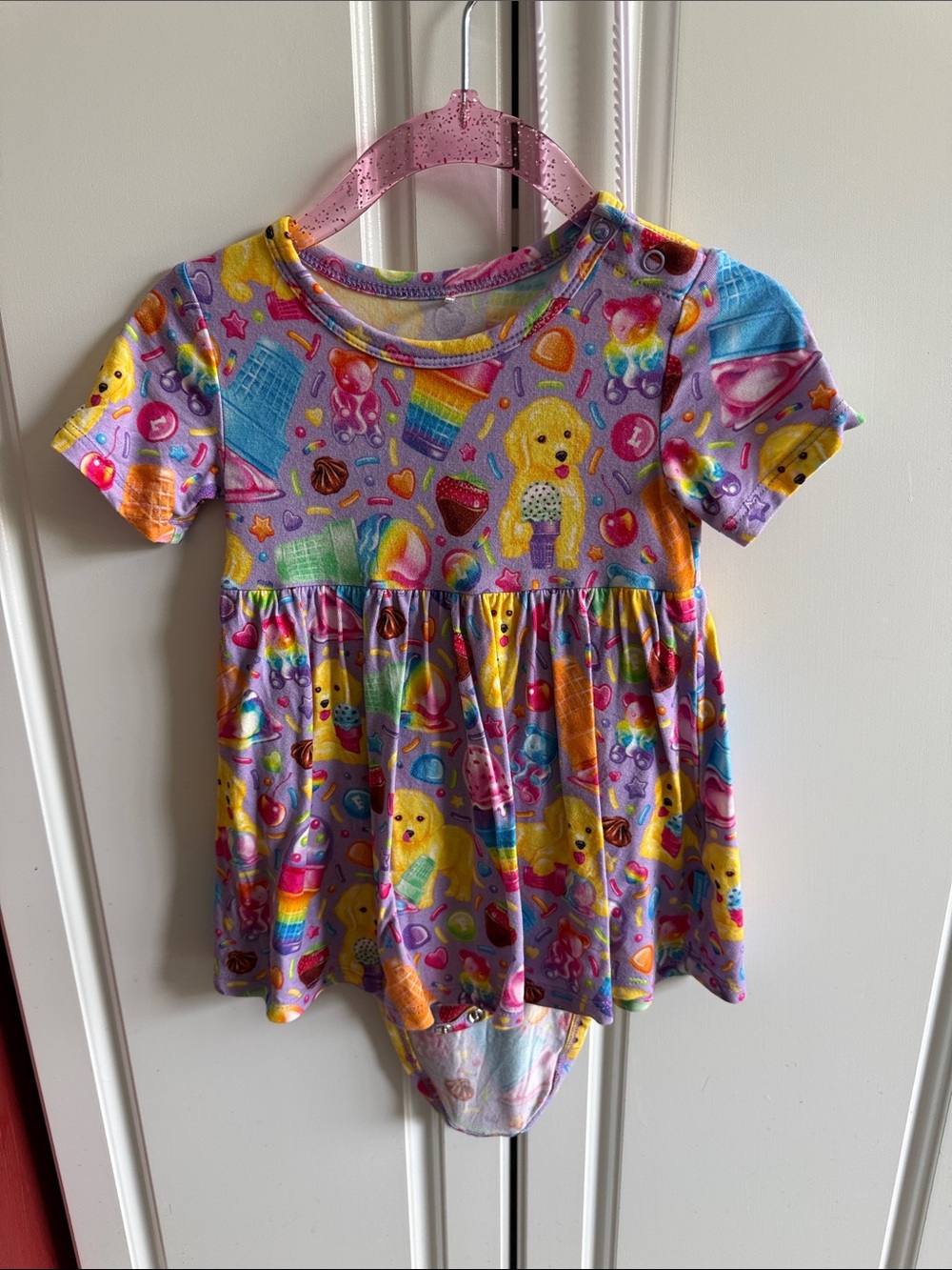 Posh Peanut Purple Multi-Color Baby One-Piece Dress